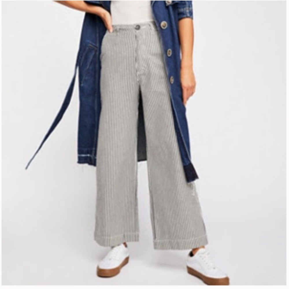 Rollas Old Mate Stripe Pant In Navy White 27
